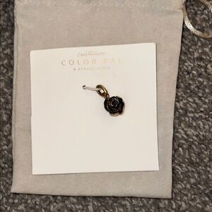 Kendra Scott Black and Gold Rose Charm Pendant